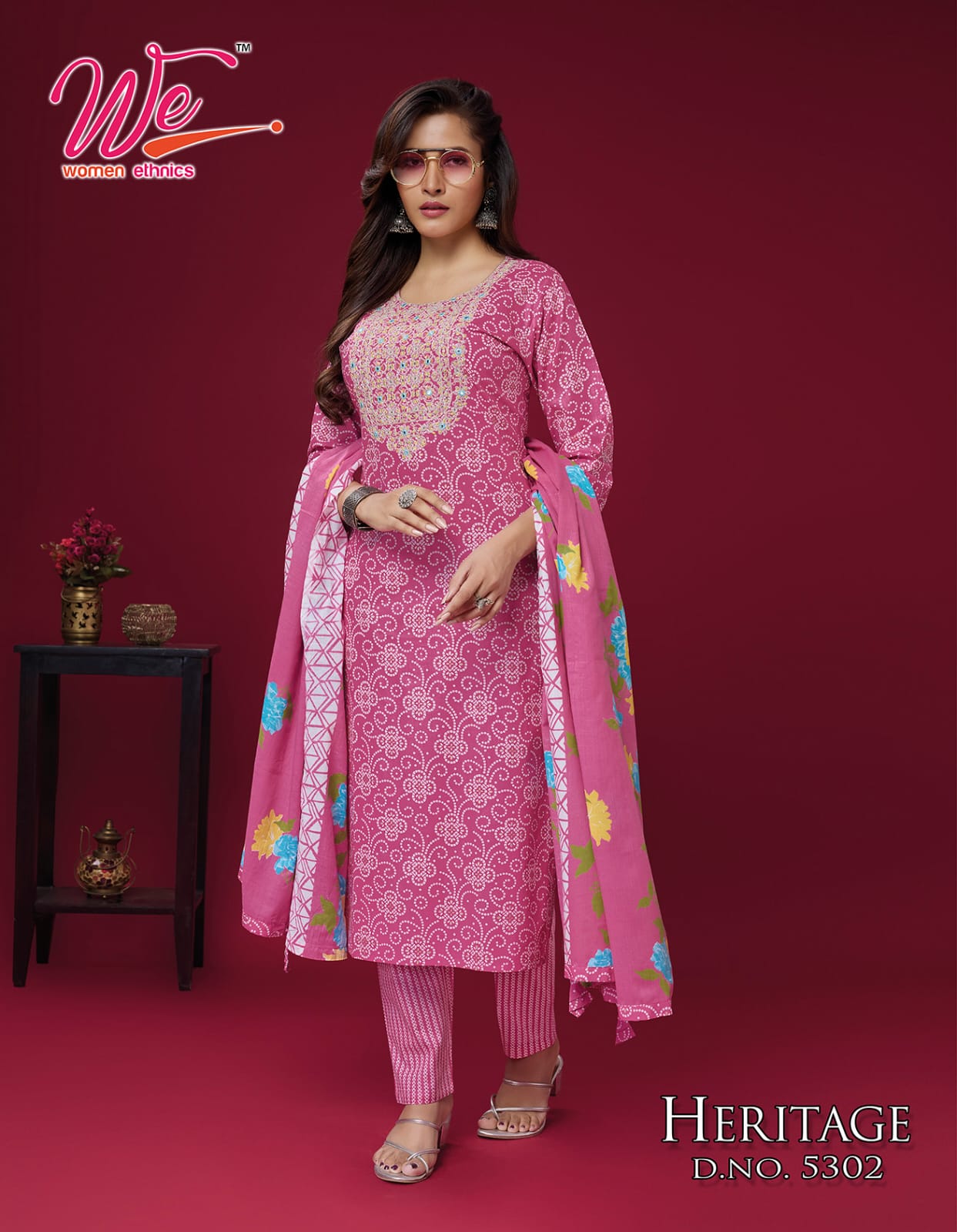 Heritage By We Designer Printed Cotton Kurti With Bottom Dupatta Wholesale Market In Surat